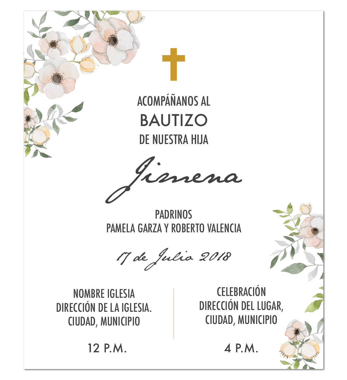 Invitación para Bautizo